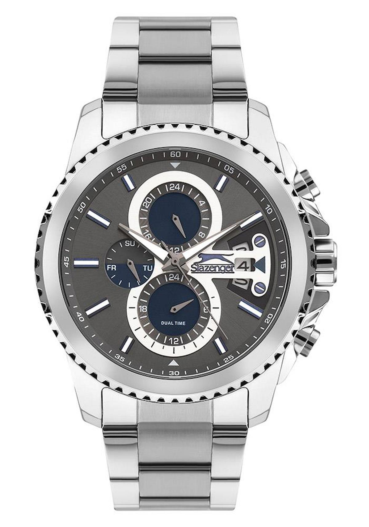 Slazenger SL.09.2156.2.02 Takvimli 44 mm Çelik Kordon Analog Erkek Kol Saati
