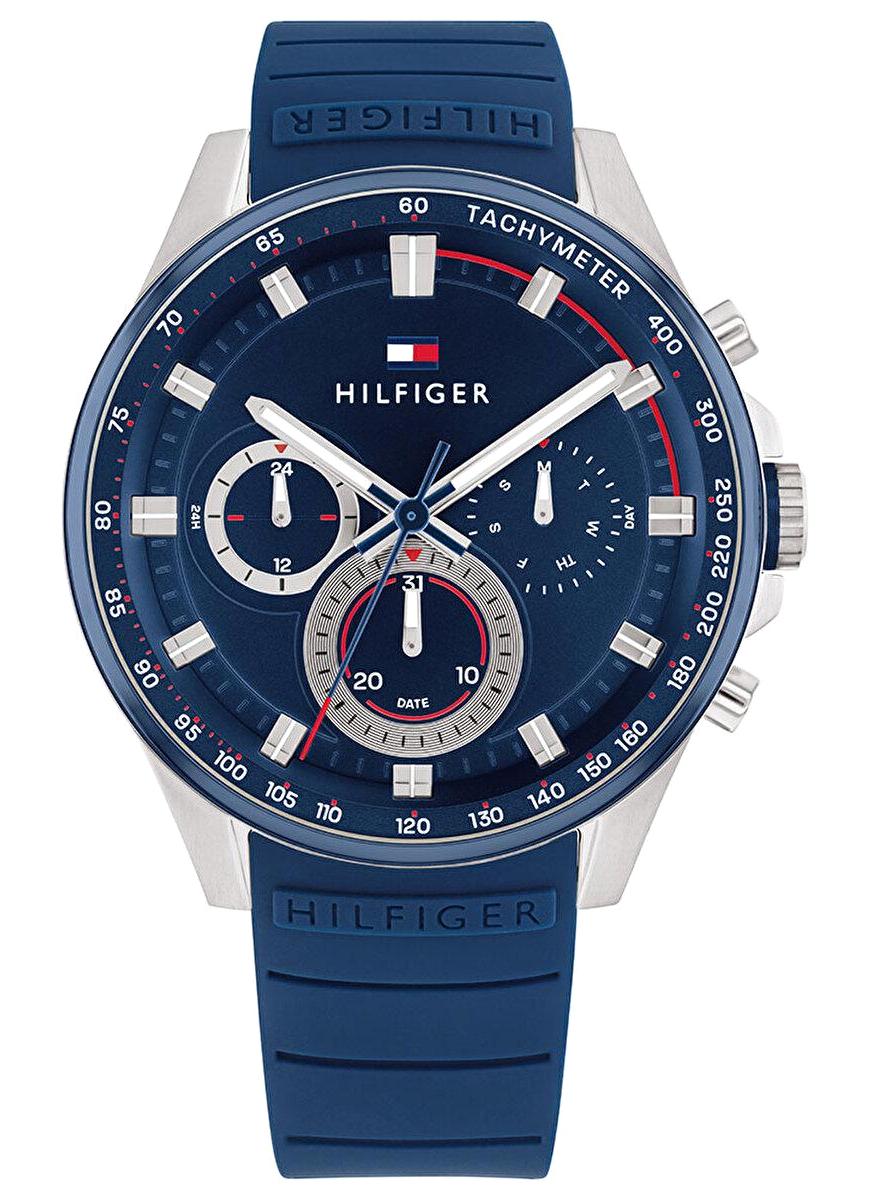 Tommy Hilfiger TH1791970 Pusulalı 44 mm Mavi Silikon Kordon Analog Erkek Kol Saati