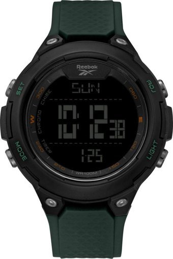 Reebok RV-THR-G9-PBPG-BR Takvimli 54 mm Yeşil Plastik Kordon Dijital Kol Saati