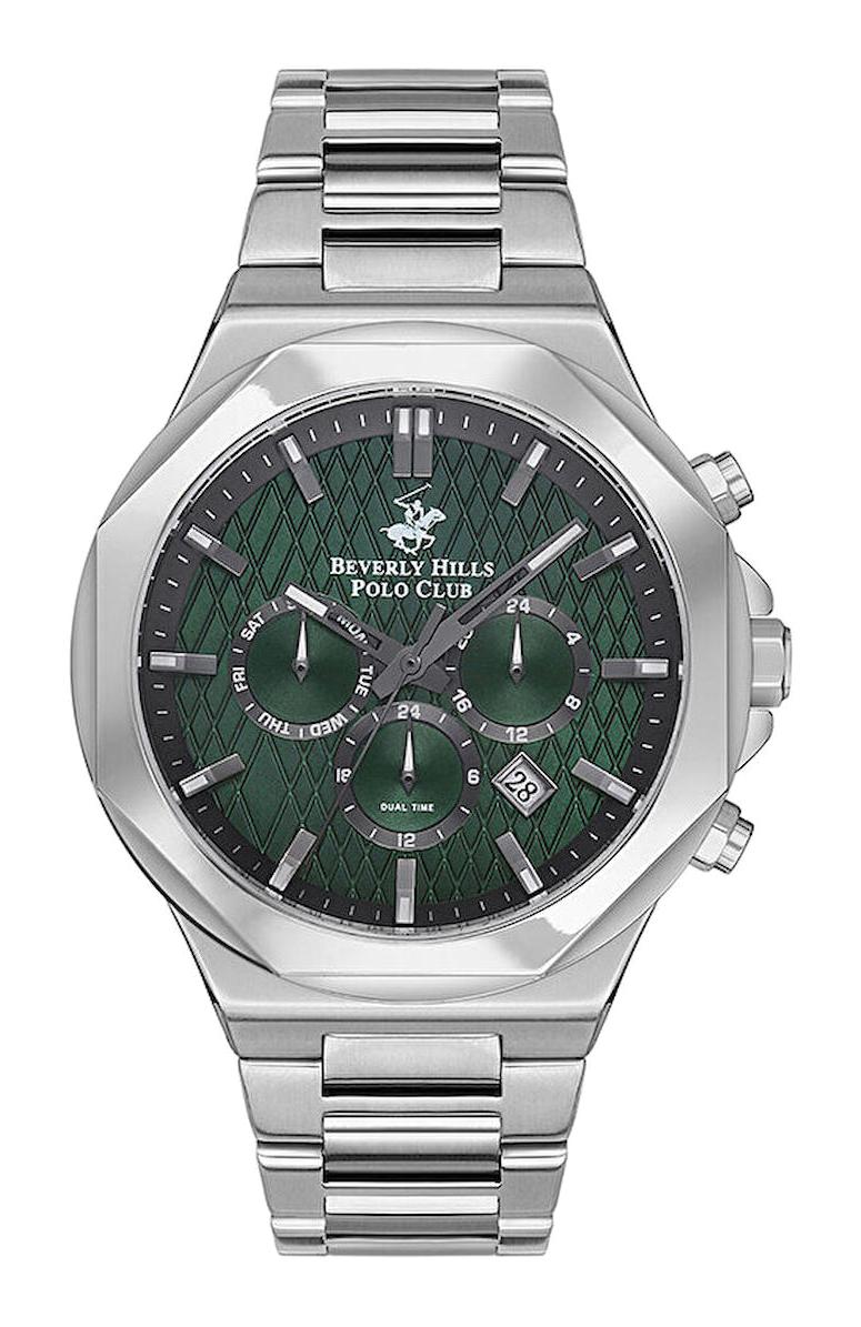 Beverly Hills Polo Club BP3361X370 Takvimli 45 mm Çelik Kordon Analog Erkek Kol Saati