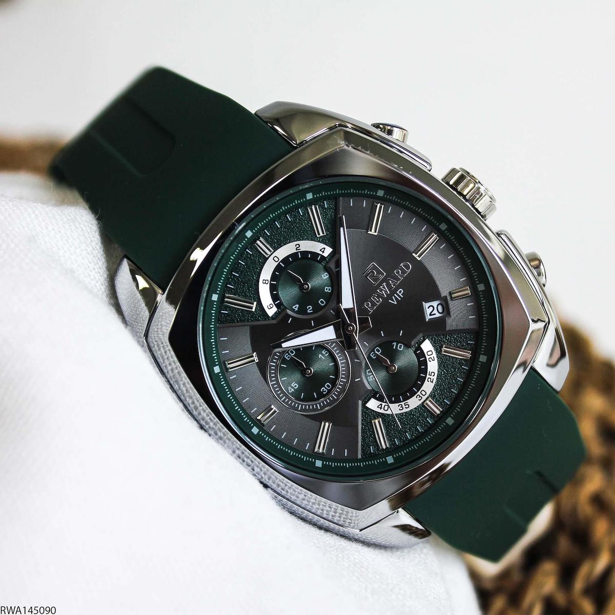 Reward RWA145090 Takvimli 48 mm Yeşil Silikon Kordon Analog Erkek Kol Saati