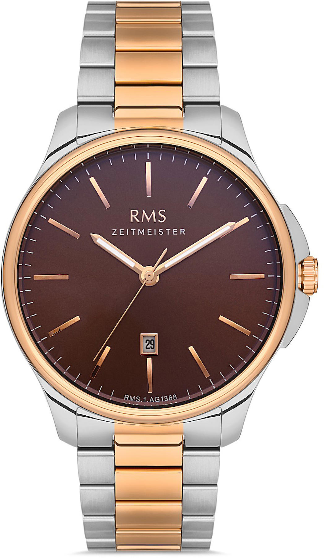 Romanson RMS.1.AG1368.14 Takvimli 41 mm Gri-Rose Gold Çelik Kordon Analog Kol Saati