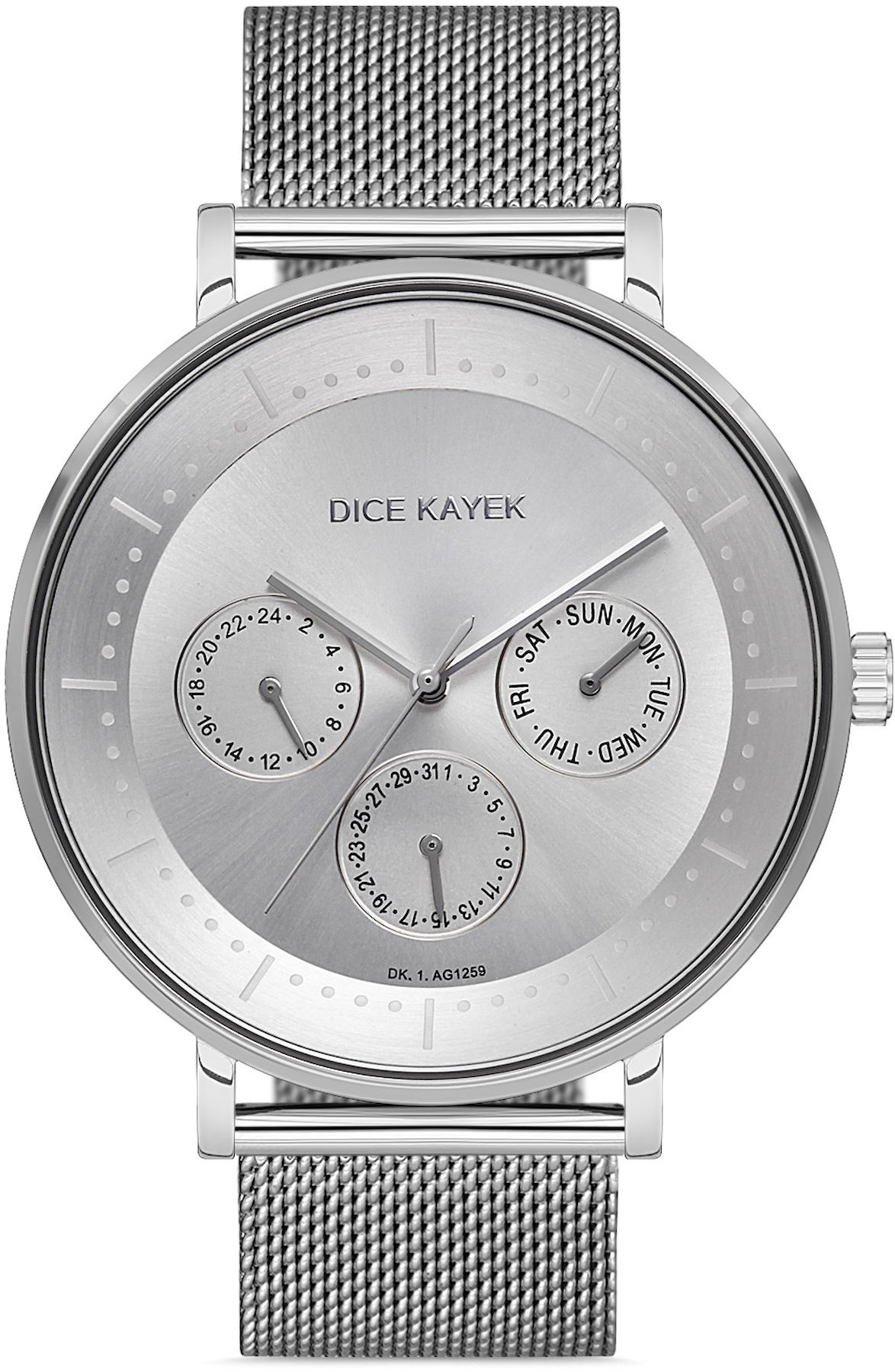 Dice Kayek DK.1.AG1259.01 Takvimli 42 mm Metal Kordon Analog Kol Saati
