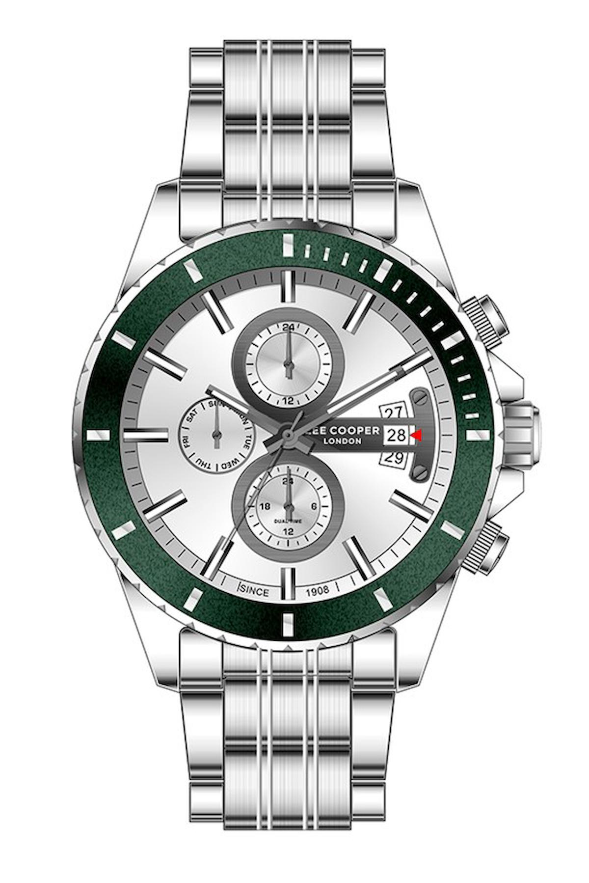 Lee Cooper LC07529.330-MP Takvimli 44 mm Çelik Kordon Analog Erkek Kol Saati