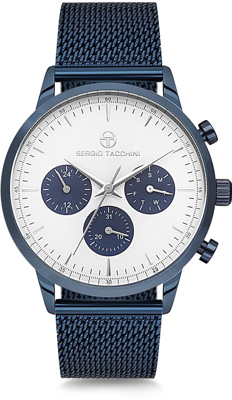 Sergio Tacchini ST.8.120.06 Takvimli Lacivert Çelik Kordon Analog Kol Saati