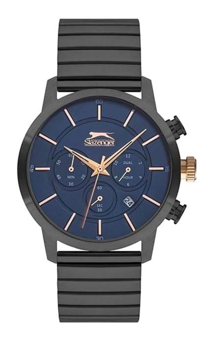 Slazenger SL.09.1872.2.01 Takvimli 44 mm Siyah Çelik Kordon Analog Erkek Kol Saati