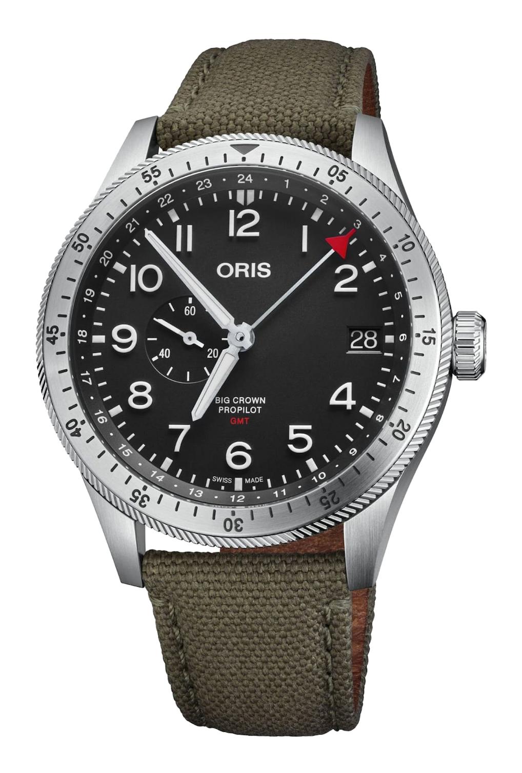 Oris Big Crown Propilot Takvimli 44 mm Yeşil Kumaş Kordon Analog Kol Saati