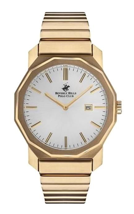 Beverly Hills Polo Club BP3140X130 Takvimli 42 mm Altın Çelik Kordon Analog Erkek Kol Saati