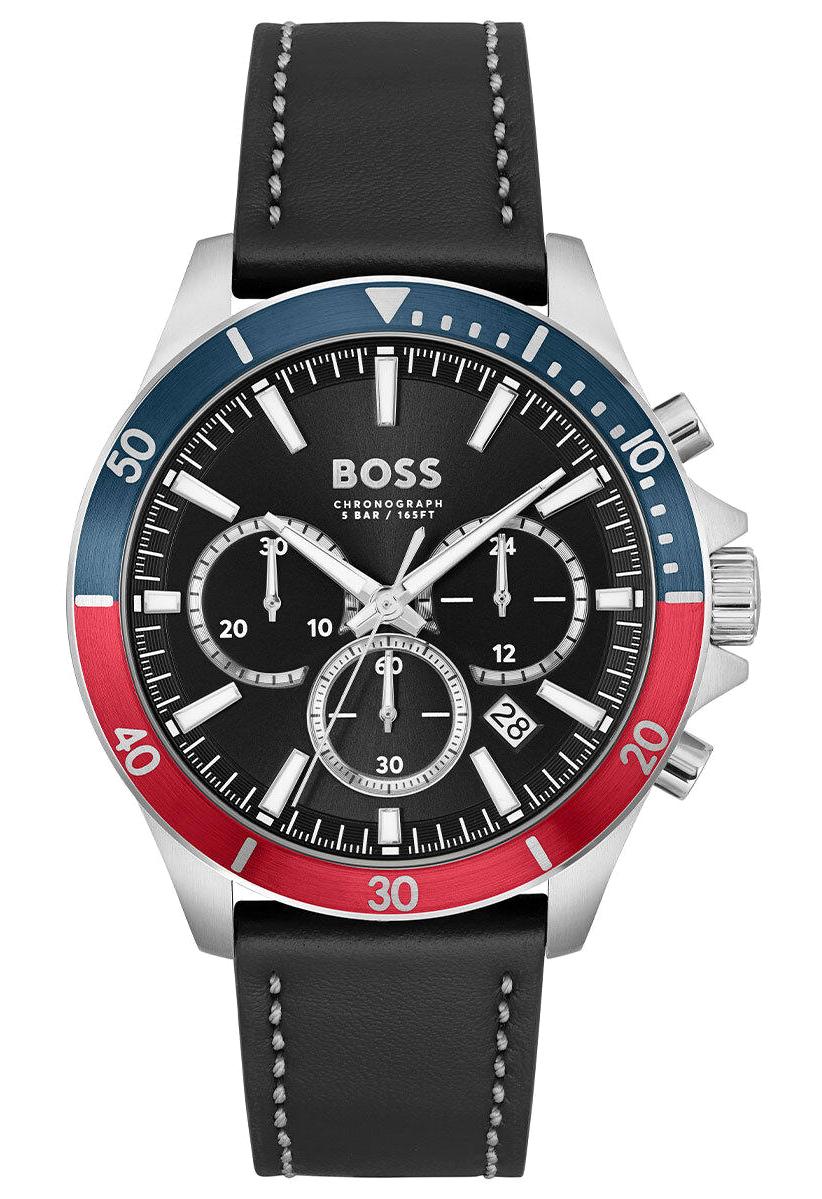 Boss Watches HB1514099 Takvimli 45 mm Siyah Deri Kordon Analog Erkek Kol Saati