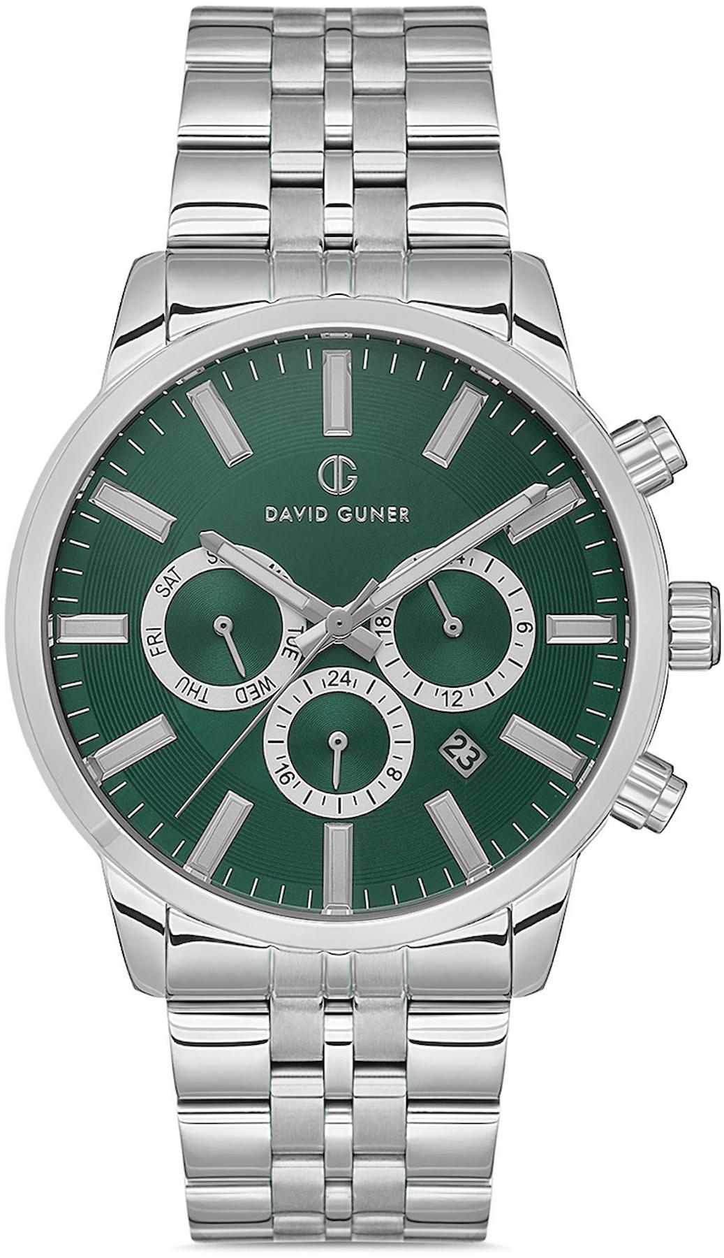 David Guner DG-8449GA-A10 Takvimli 42 mm Çelik Kordon Analog Kol Saati