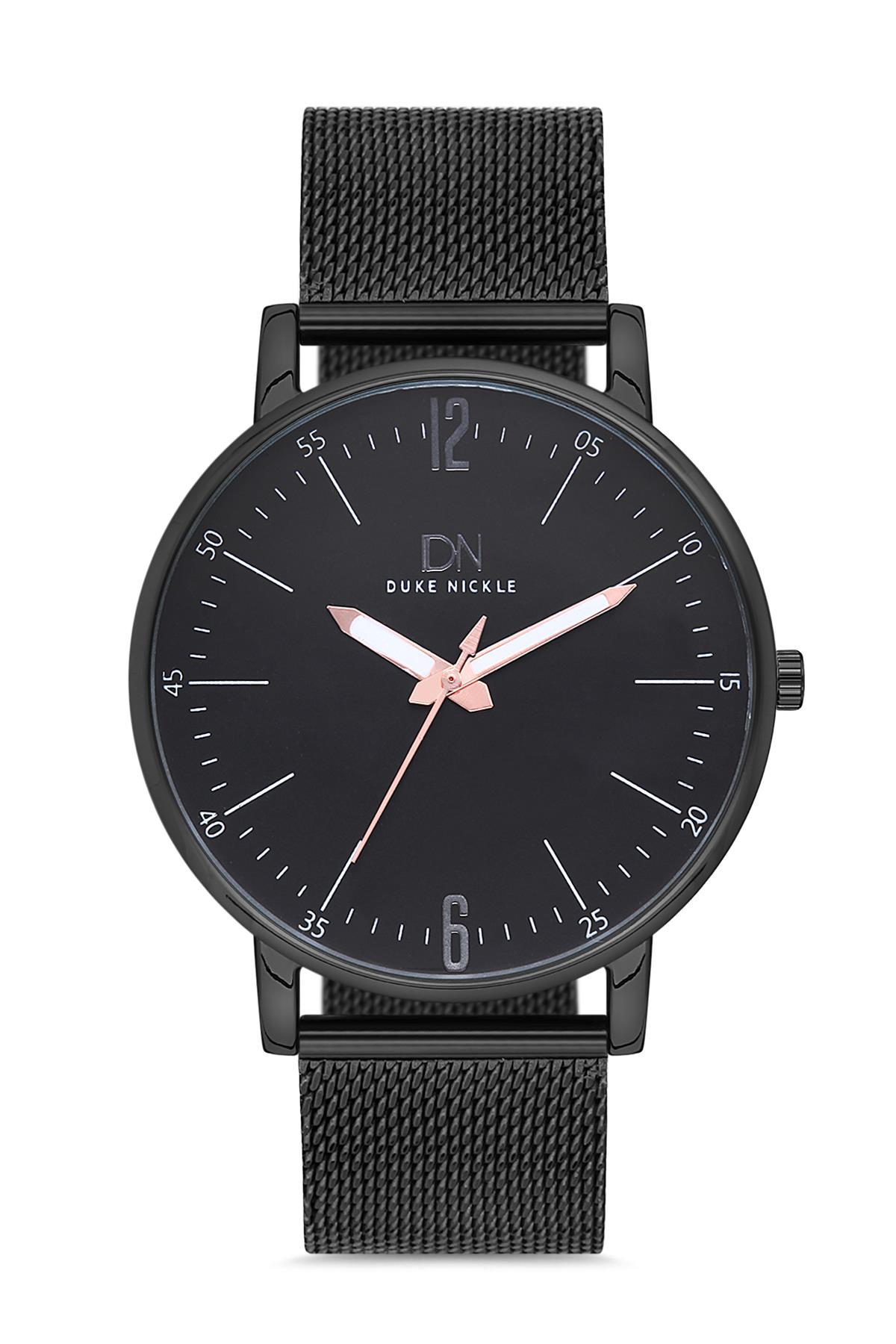 Duke Nickle HEG27010B Takvimli 42 mm Siyah Metal Kordon Analog Erkek Kol Saati