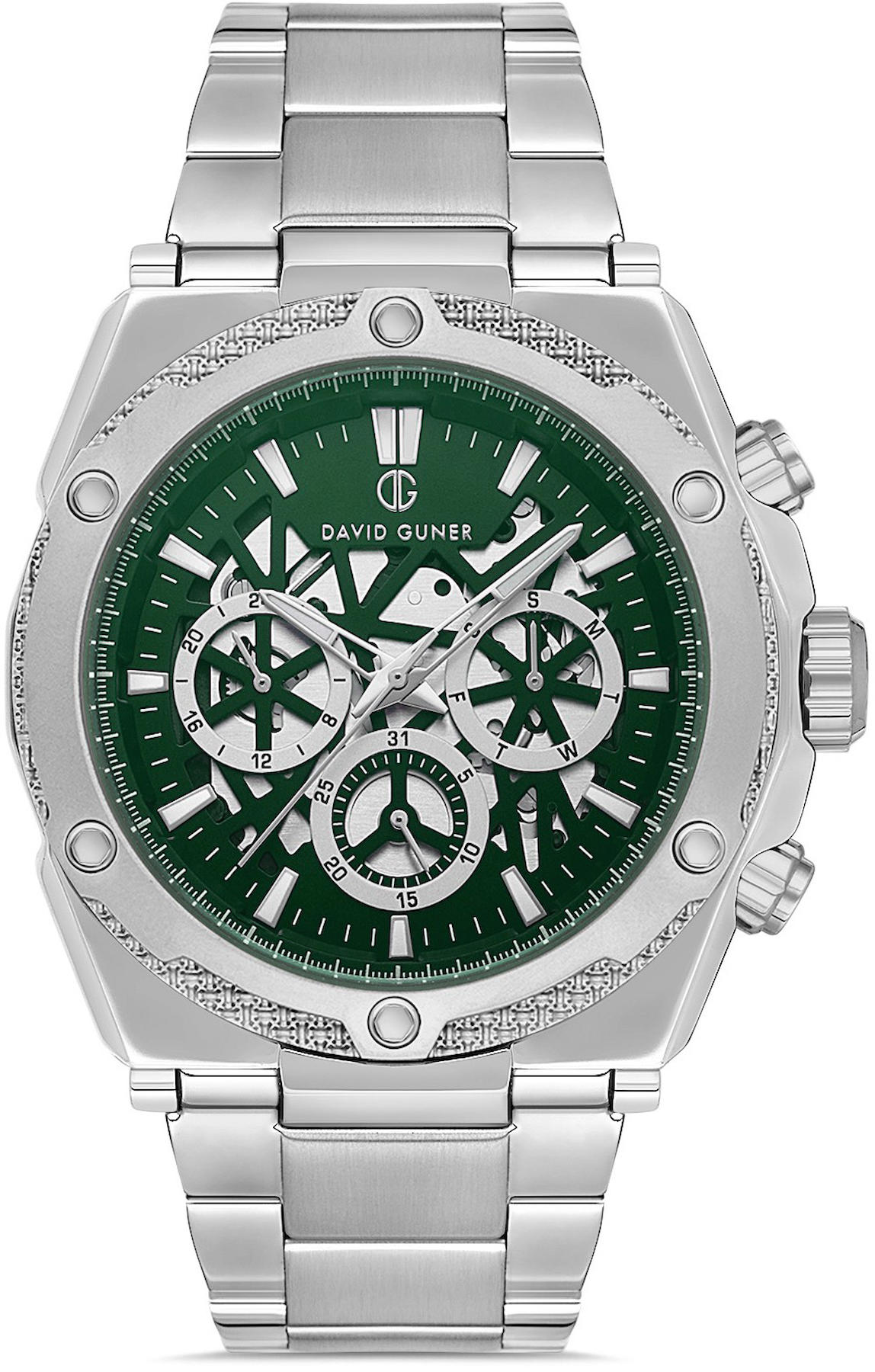 David Guner DG-8640GA-A10 Takvimli 42 mm Metal Kordon Analog Kol Saati