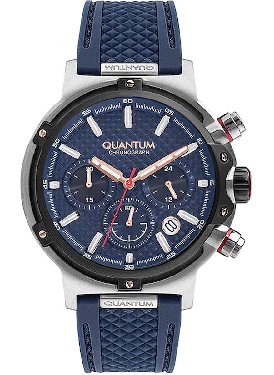 Quantum HNG956.399 Takvimli 46-50 mm Lacivert Silikon Kordon Analog Erkek Kol Saati