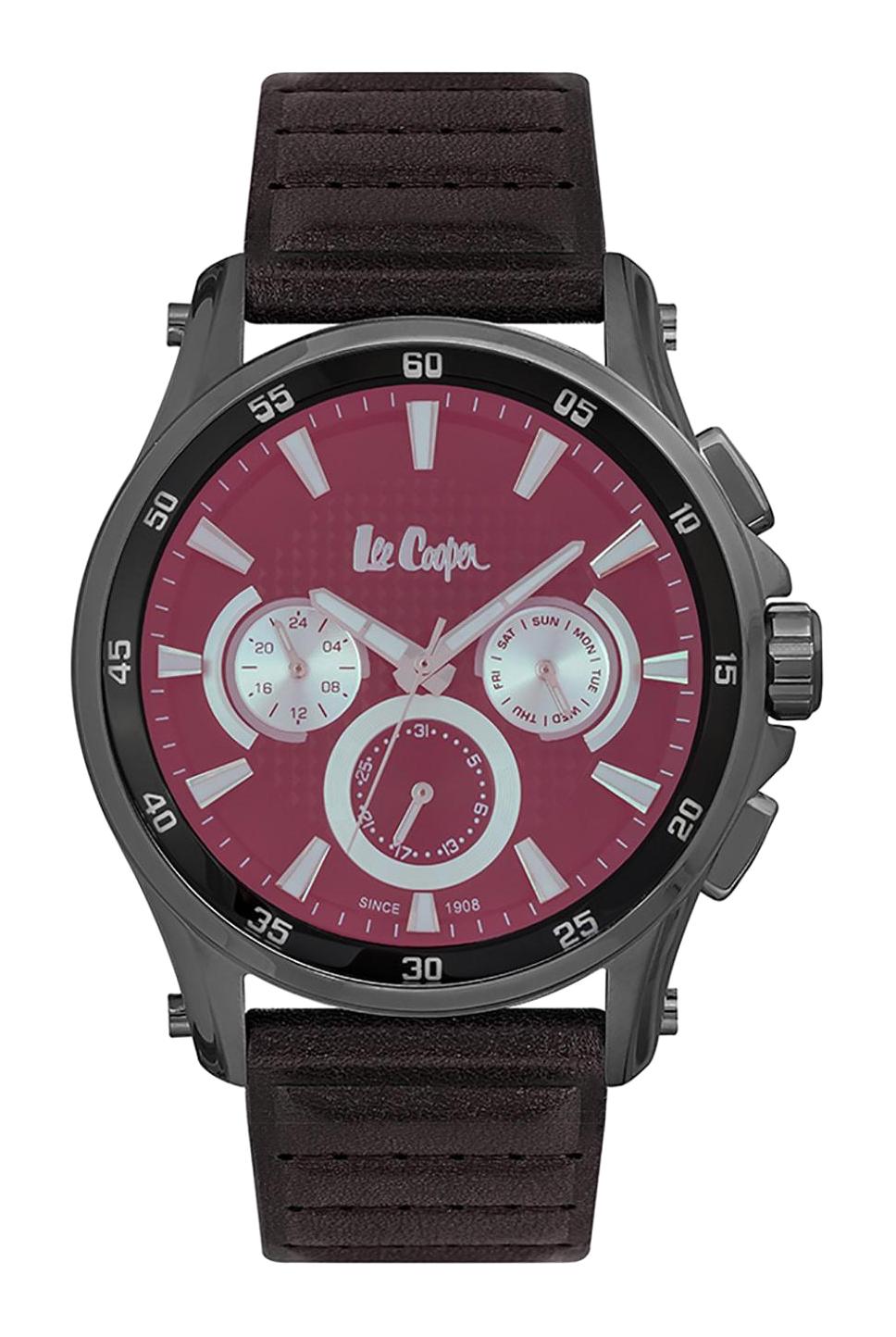 Lee Cooper LC06540.052 Takvimli Siyah Çelik Kordon Analog Erkek Kol Saati