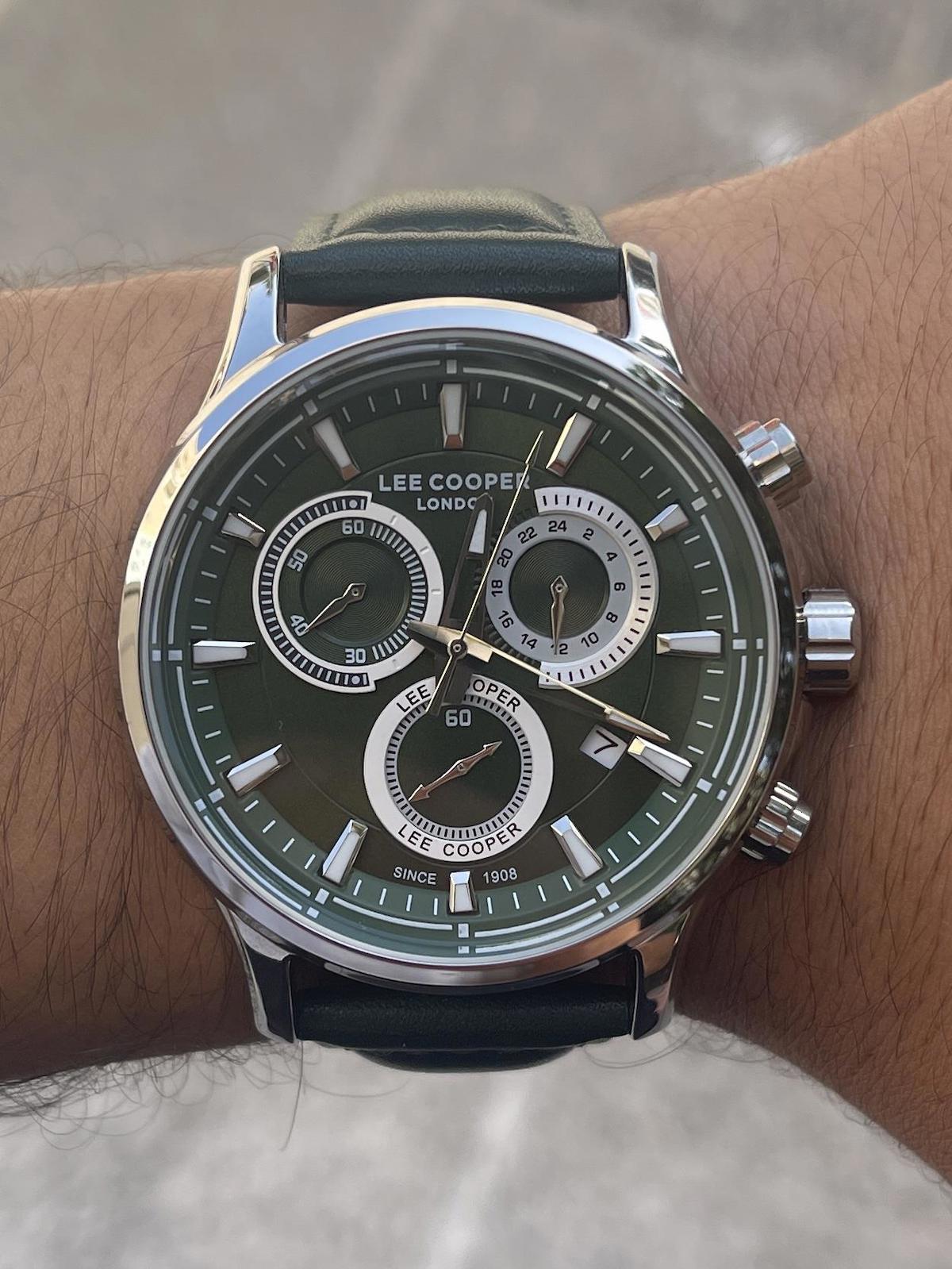 Lee Cooper LCR.LMG.07354.377 Takvimli 41-45 mm Siyah Deri Kordon Analog Kol Saati