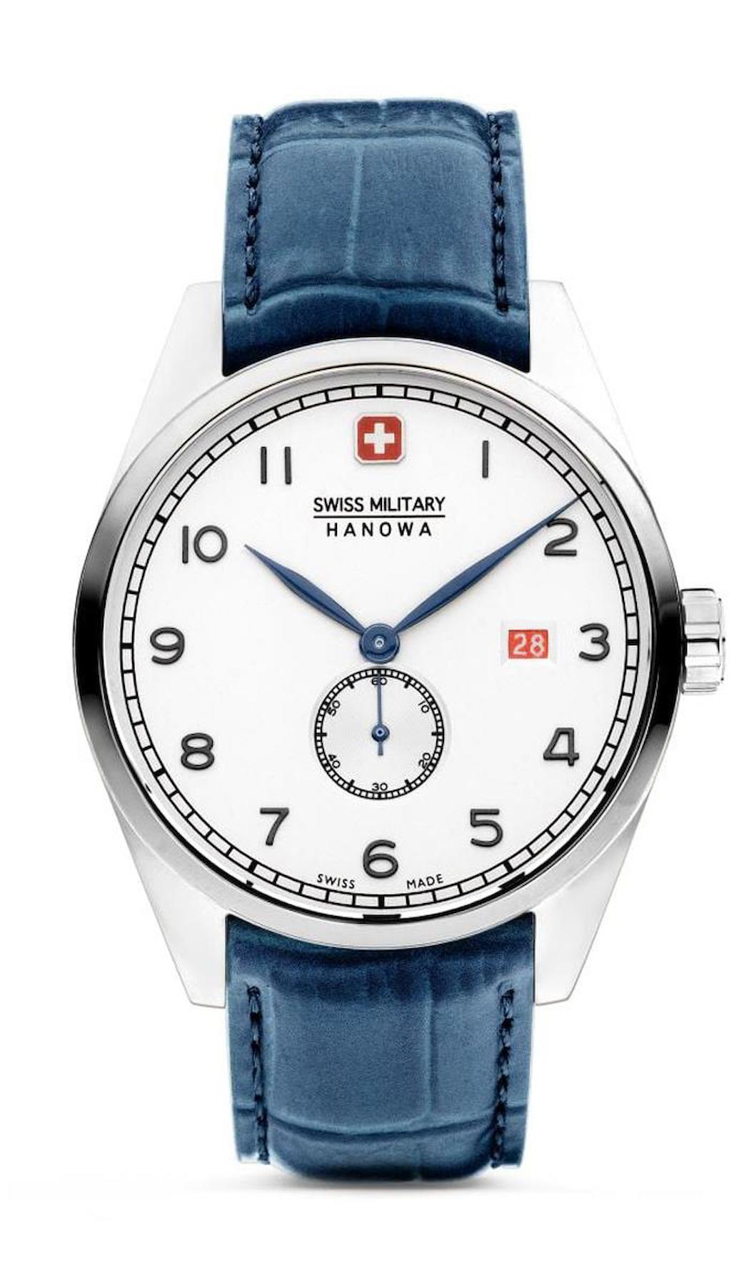 Swiss Military SMWGB0000702 Takvimli 44 mm Mavi Deri Kordon Analog Erkek Kol Saati