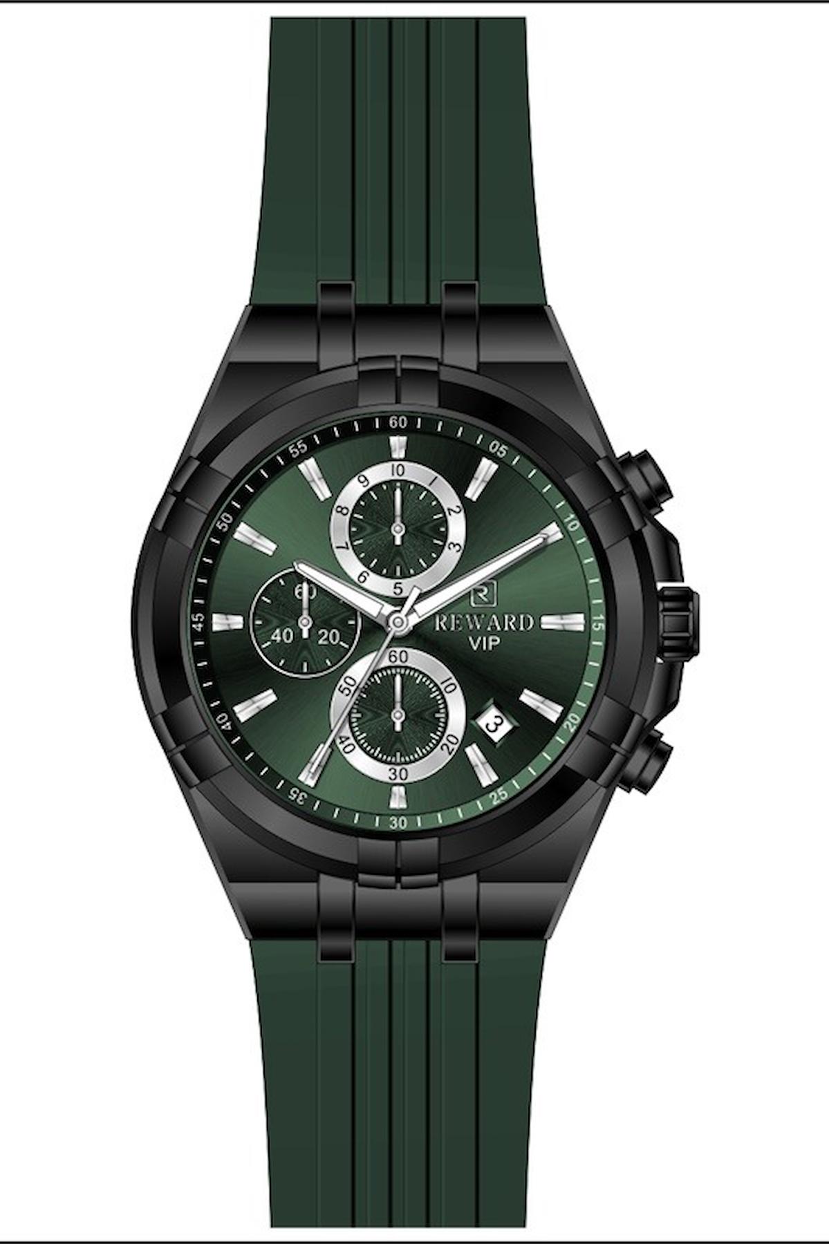 Reward A145066 Takvimli 45 mm Yeşil Silikon Kordon Analog Erkek Kol Saati