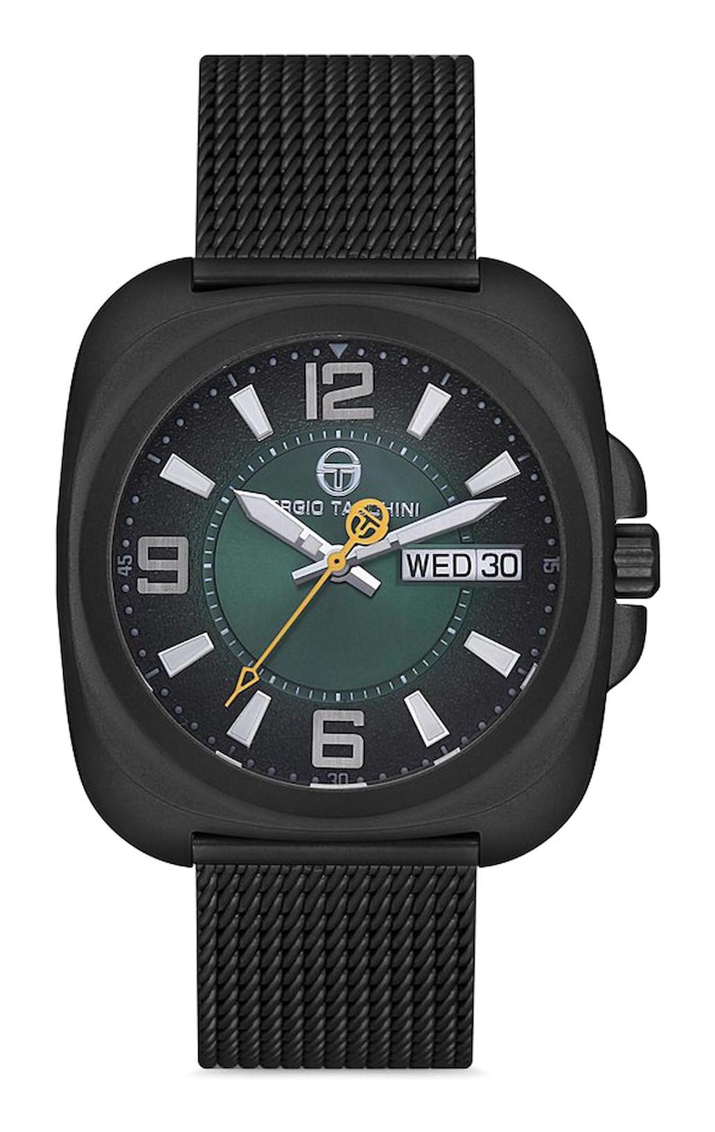Sergio Tacchini ST.1.10110.4 Takvimli 45 mm Siyah Metal Kordon Analog Erkek Kol Saati