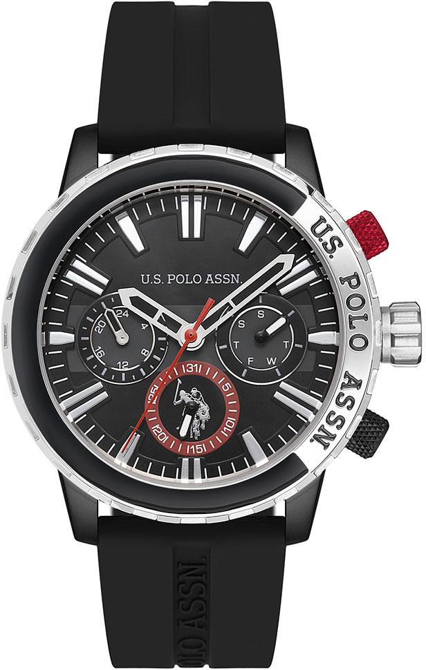 U.S. Polo Assn USPA1026-09 Takvimli 45 mm Siyah Silikon Kordon Analog Erkek Kol Saati
