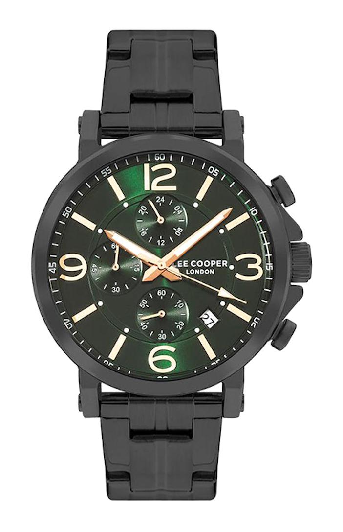 Lee Cooper LC07581.070 Takvimli 45 mm Füme Çelik Kordon Analog Erkek Kol Saati