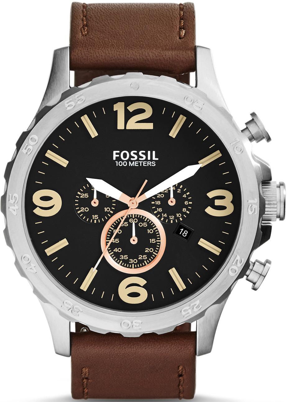 Fossil JR1475 Takvimli 50 mm Kahverengi Deri Kordon Analog Kol Saati