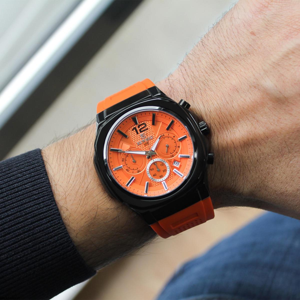 Reward RWA144931 Takvimli 47 mm Turuncu Silikon Kordon Analog Erkek Kol Saati