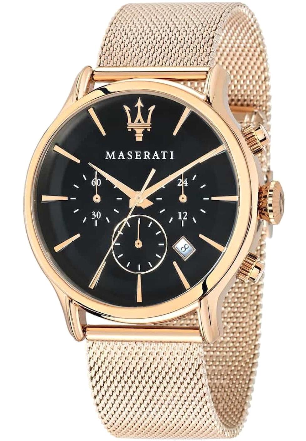 Maserati R8873618005 Takvimli 42 mm Rose Gold Hasır Kordon Analog Erkek Kol Saati
