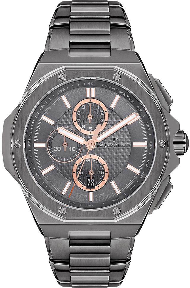 Jacques Philippe JPQGC048347 Pusulalı Takvimli 45 mm Çelik Kordon Analog Erkek Kol Saati