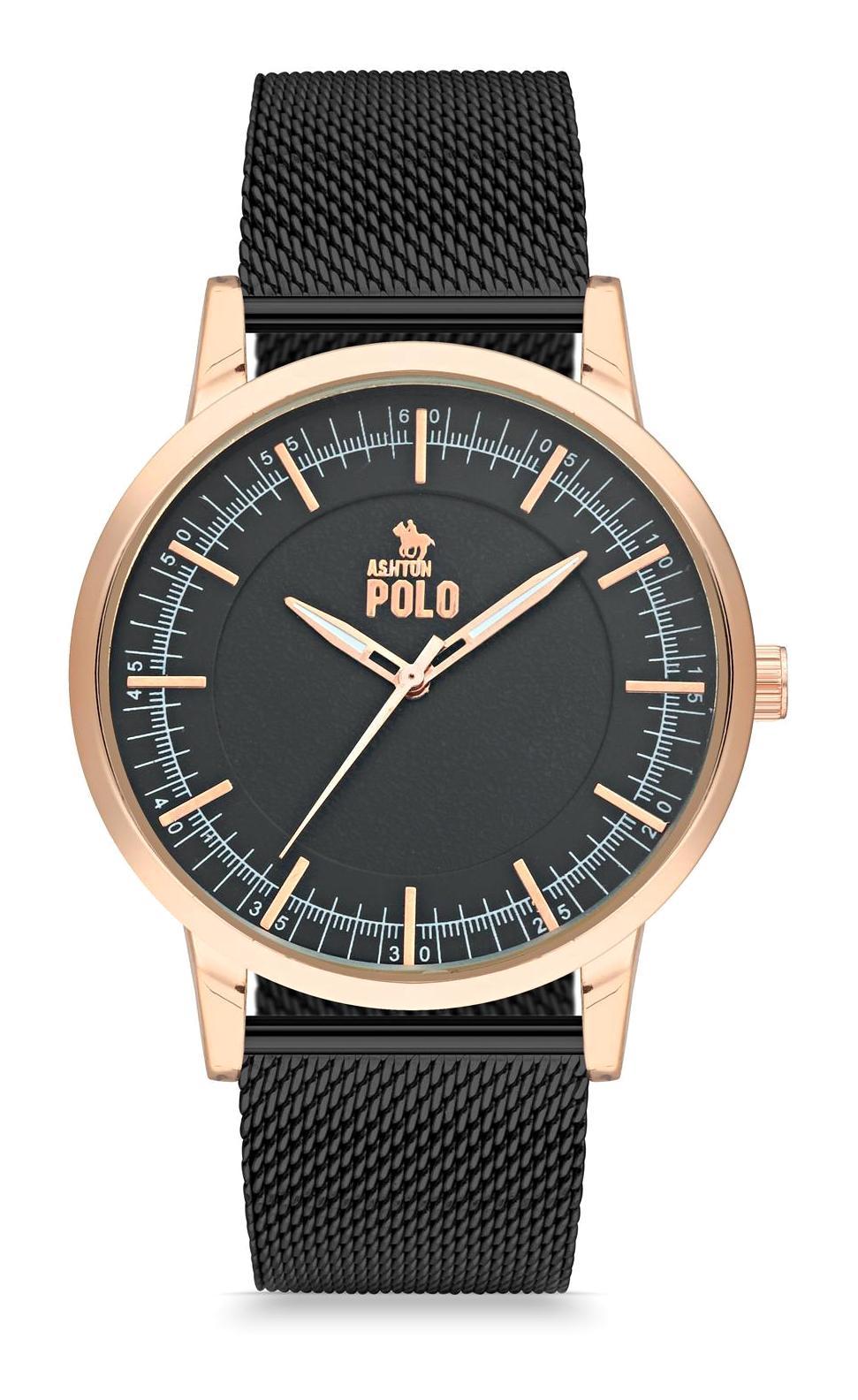 Ashton Polo ZEG27022E 44 mm Siyah Metal Kordon Analog Erkek Kol Saati