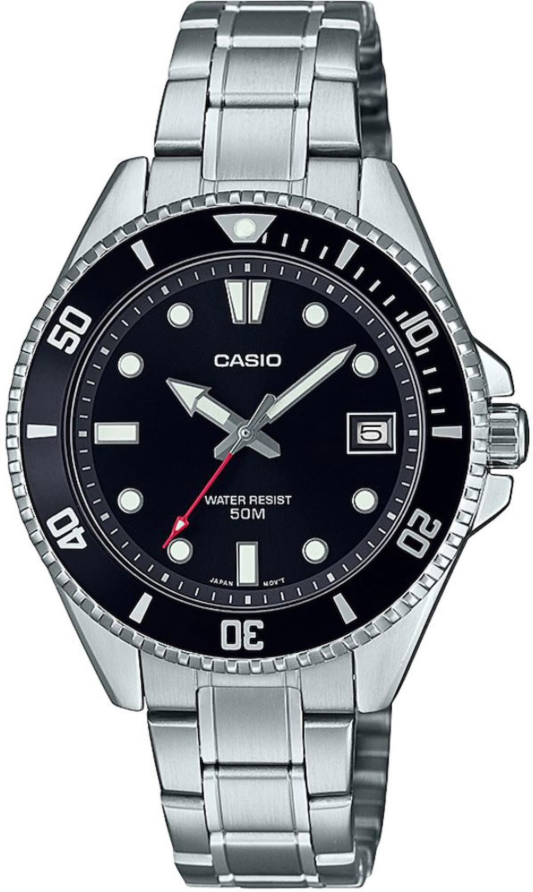 Casio MDV-10D-1A1VDF Takvimli 39 mm Çelik Kordon Analog Erkek Kol Saati