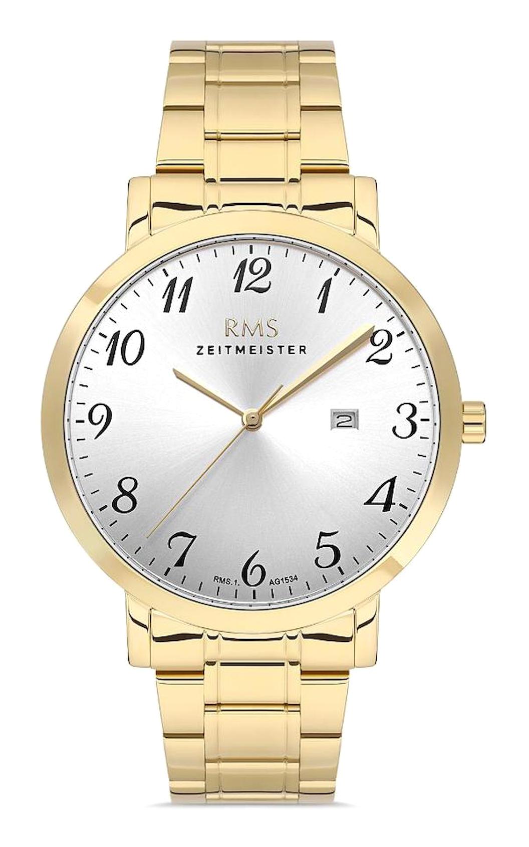Romanson RMS.1.AG1534.15 Takvimli 43 mm Altın Çelik Kordon Analog Erkek Kol Saati