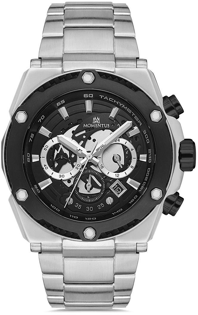 Momentus SM354T-04SS Takvimli 44 mm Çelik Kordon Analog Kol Saati