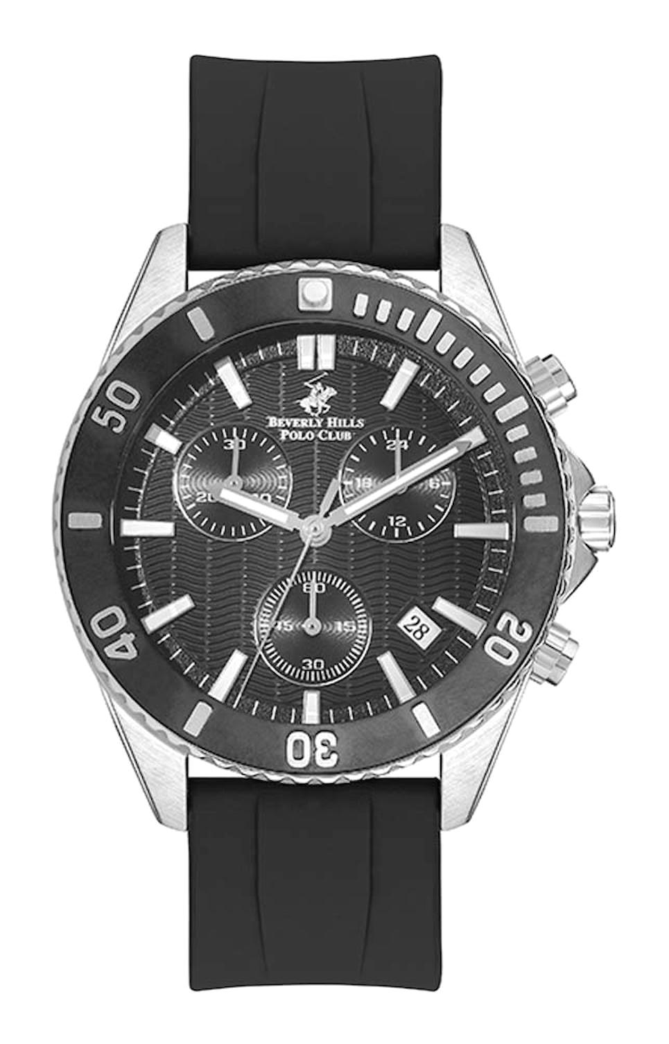 Beverly Hills Polo Club BP3277X351 Takvimli 46-50 mm Siyah Metal Kordon Analog Erkek Kol Saati