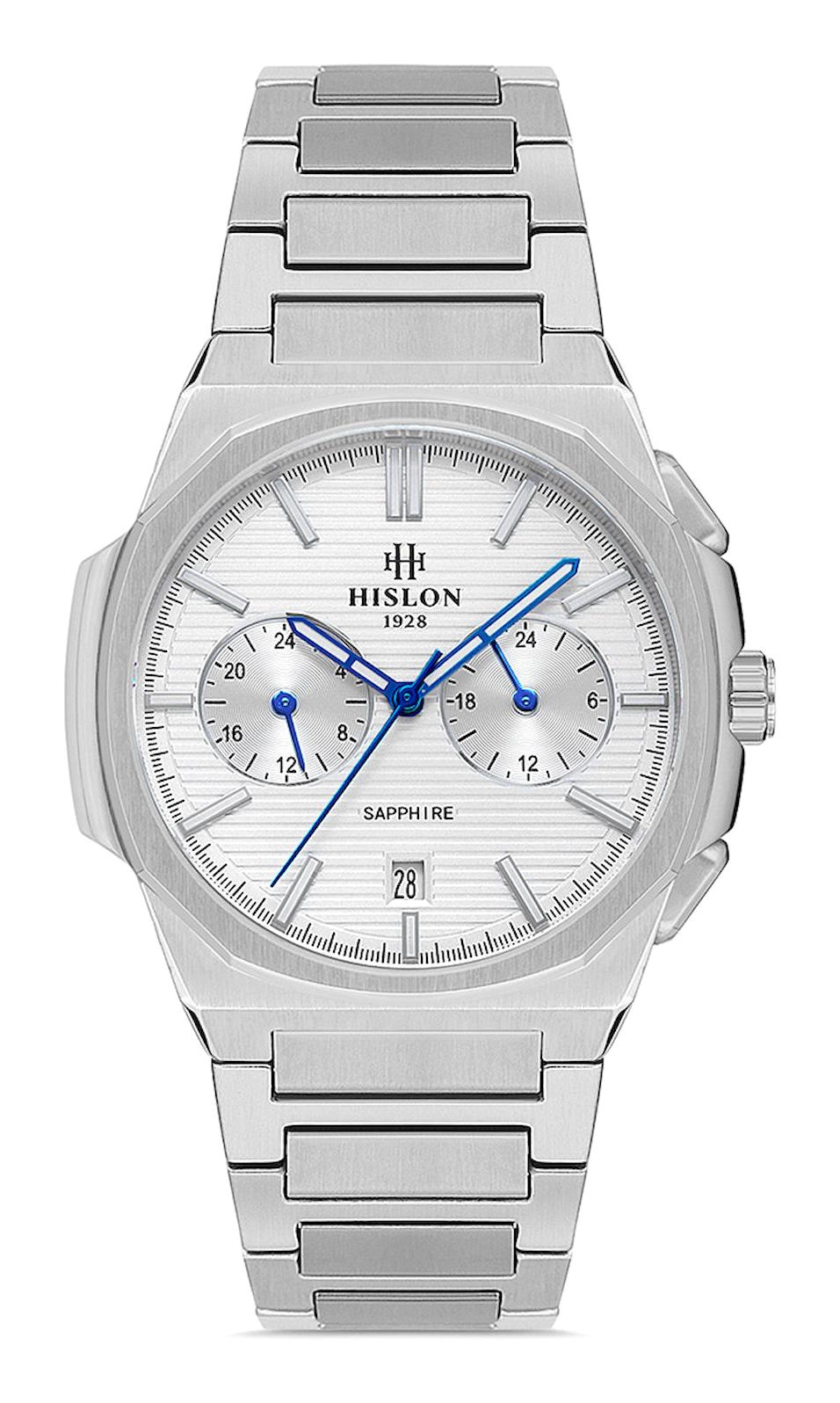 Hislon DT127S-02SS Pusulalı Takvimli 40 mm Çelik Kordon Analog Erkek Kol Saati