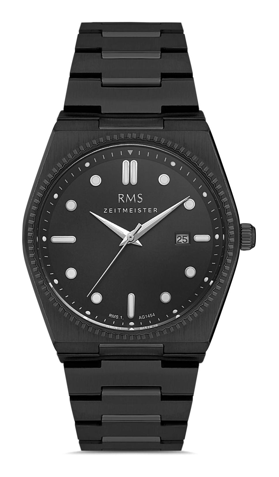 Romanson RMS.1.AG1454.07 Takvimli Siyah Çelik Kordon Analog Erkek Kol Saati