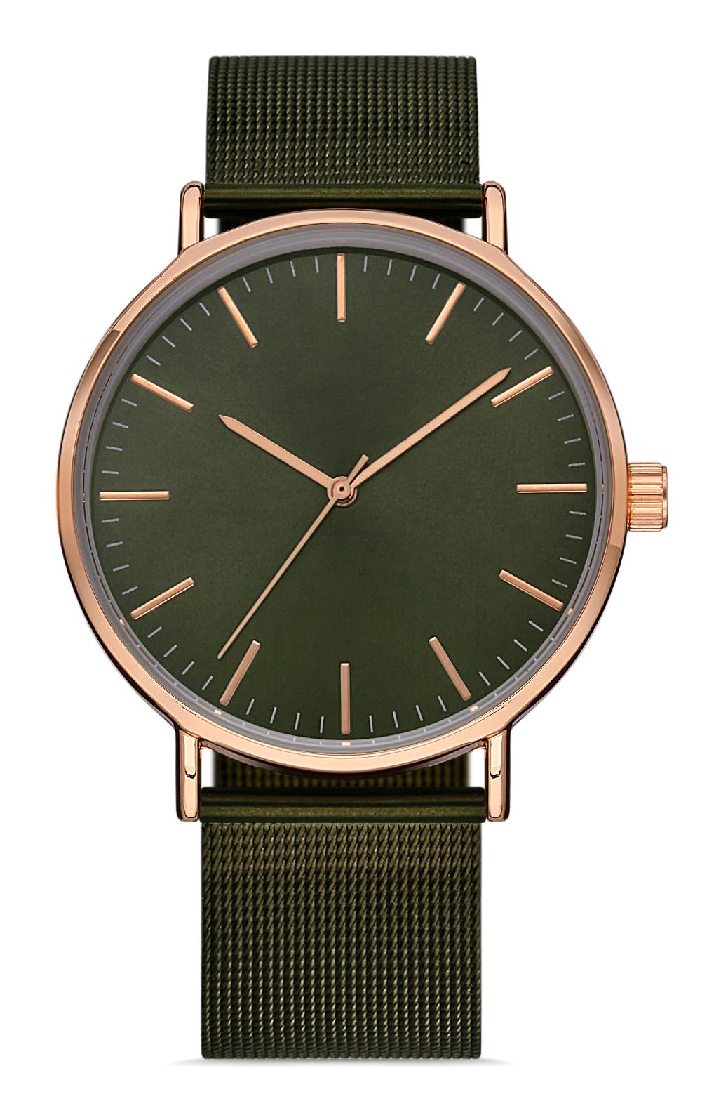 Padam Paris PDMS115 Takvimli 35 mm Yeşil Çelik Kordon Analog Erkek Kol Saati