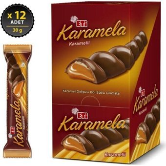 Eti Karamela Karamelli Çikolata 30 gr 12 Adet