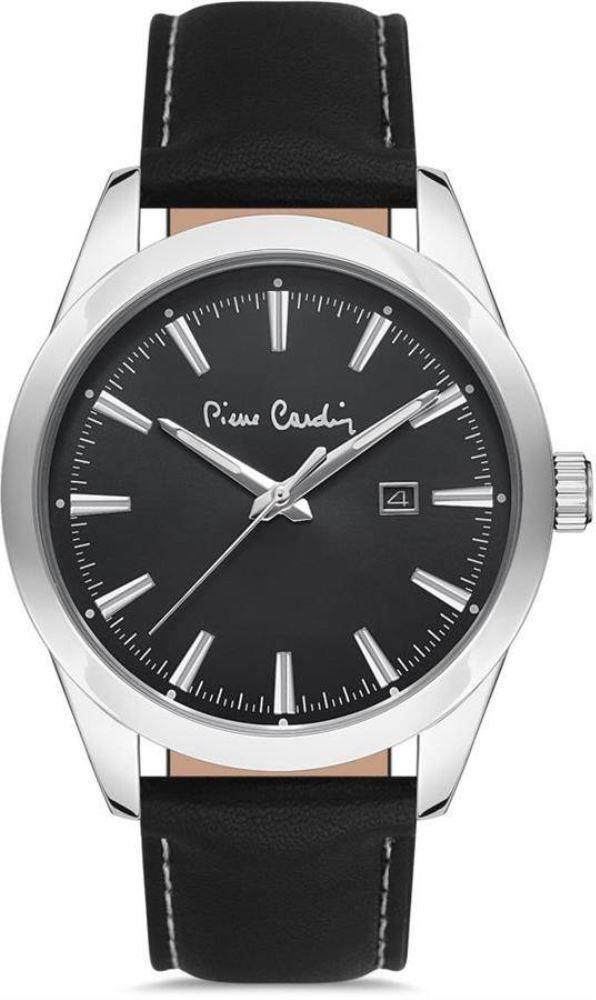 Pierre Cardin PC800071F104 Takvimli 44 mm Siyah Deri Kordon Analog Erkek Kol Saati