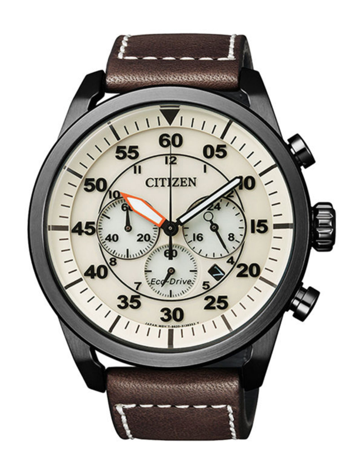 Citizen CA4215-04W Takvimli 45 mm Kahverengi Deri Kordon Analog Kol Saati