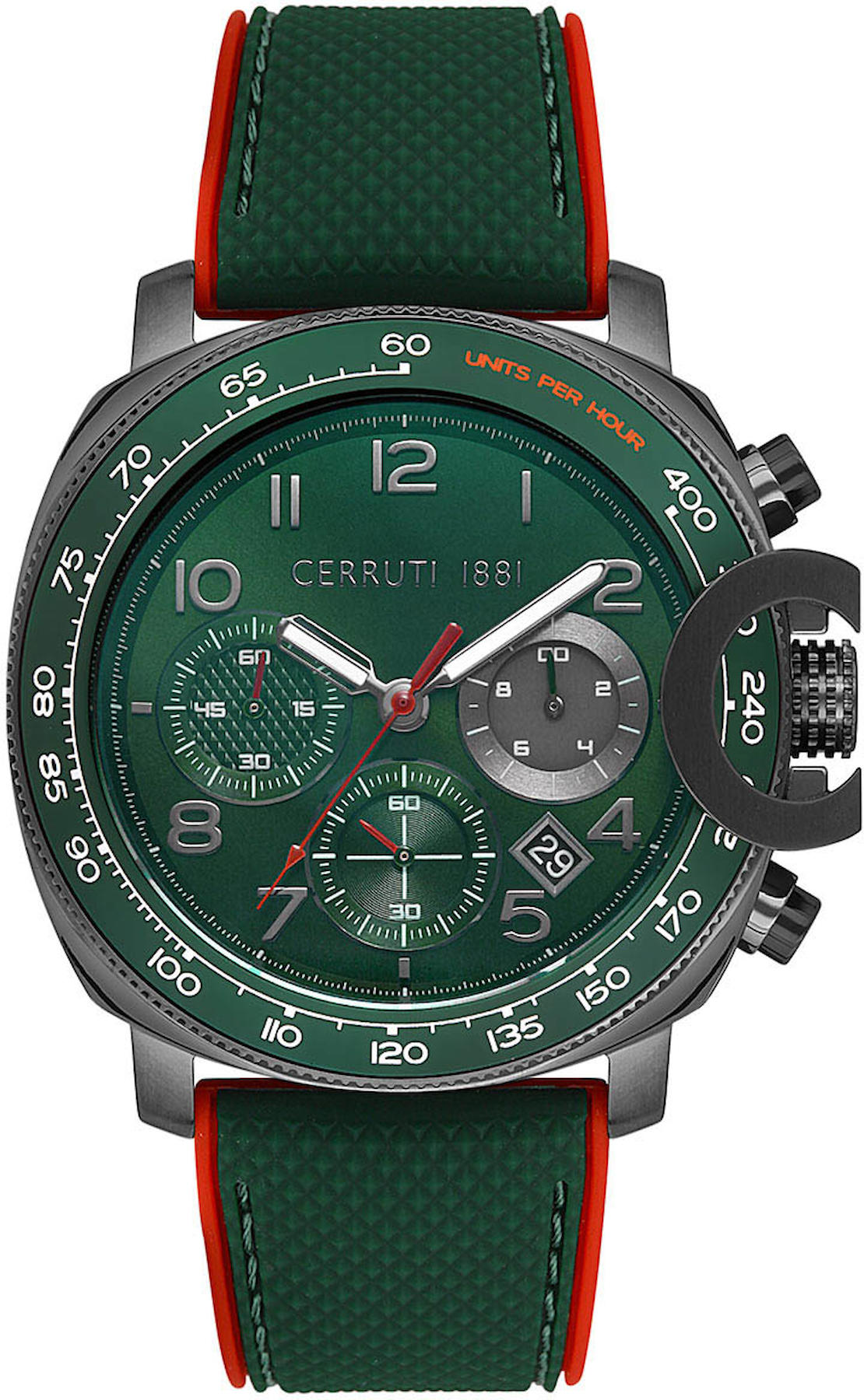 Cerruti 1881 CIWGO2206807 Takvimli 45 mm Yeşil Plastik Kordon Analog Erkek Kol Saati