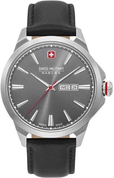 Swiss Military 06-4346.04.009 Takvimli 44 mm Siyah Deri Kordon Analog Kol Saati