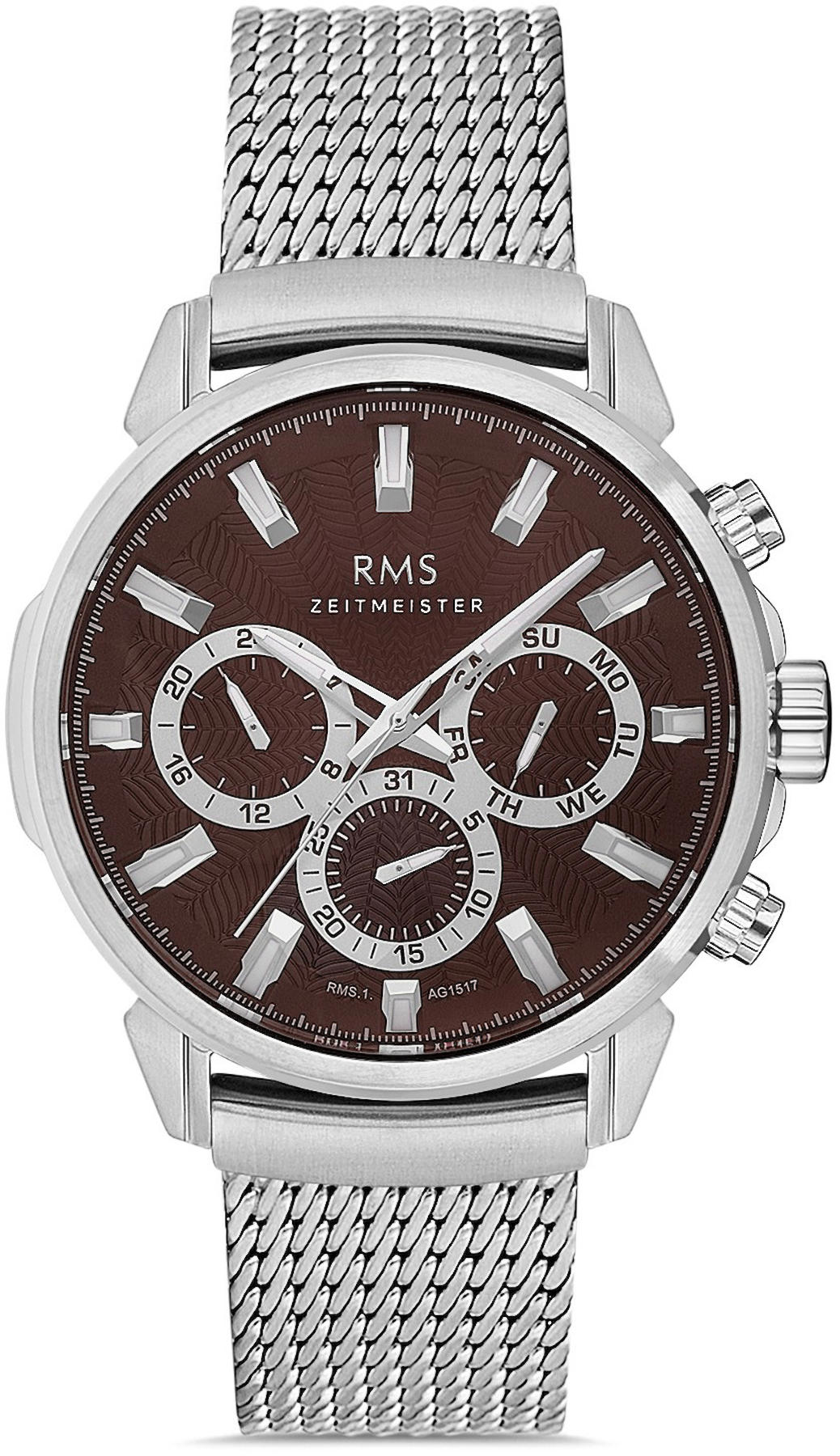 Romanson RMS.1.AG1517.08 Takvimli 42 mm Çelik Kordon Analog Kol Saati