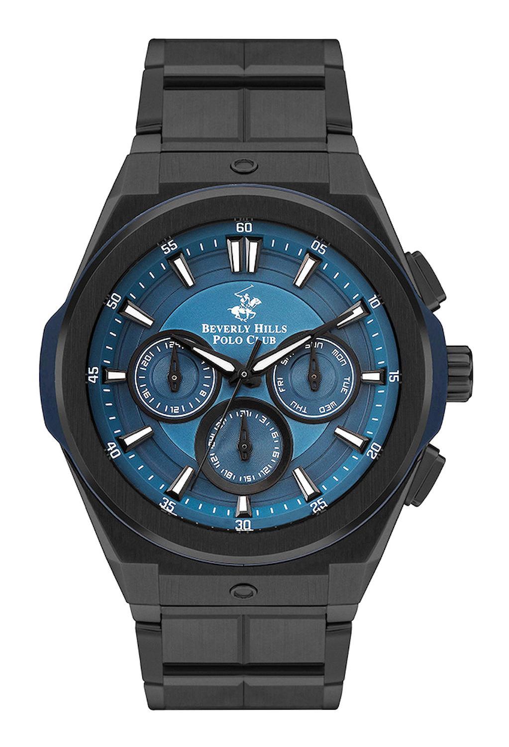 Beverly Hills Polo Club BP3406X690 Siyah Metal Kordon Analog Erkek Kol Saati