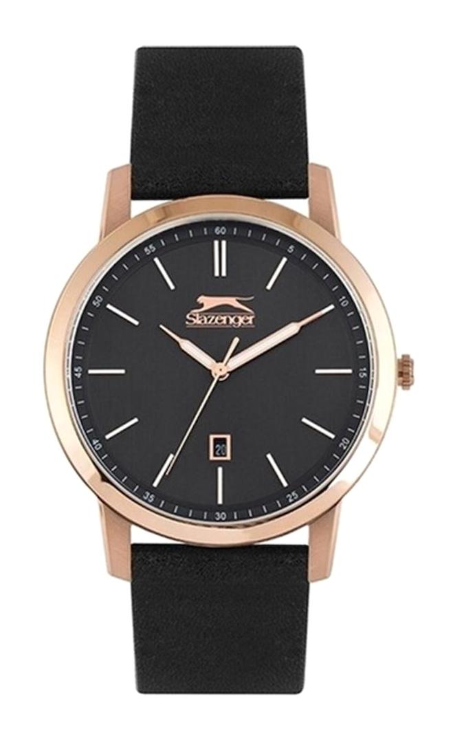 Slazenger SL.09.1728.1.04 Takvimli 40 mm Siyah Deri Kordon Analog Kol Saati