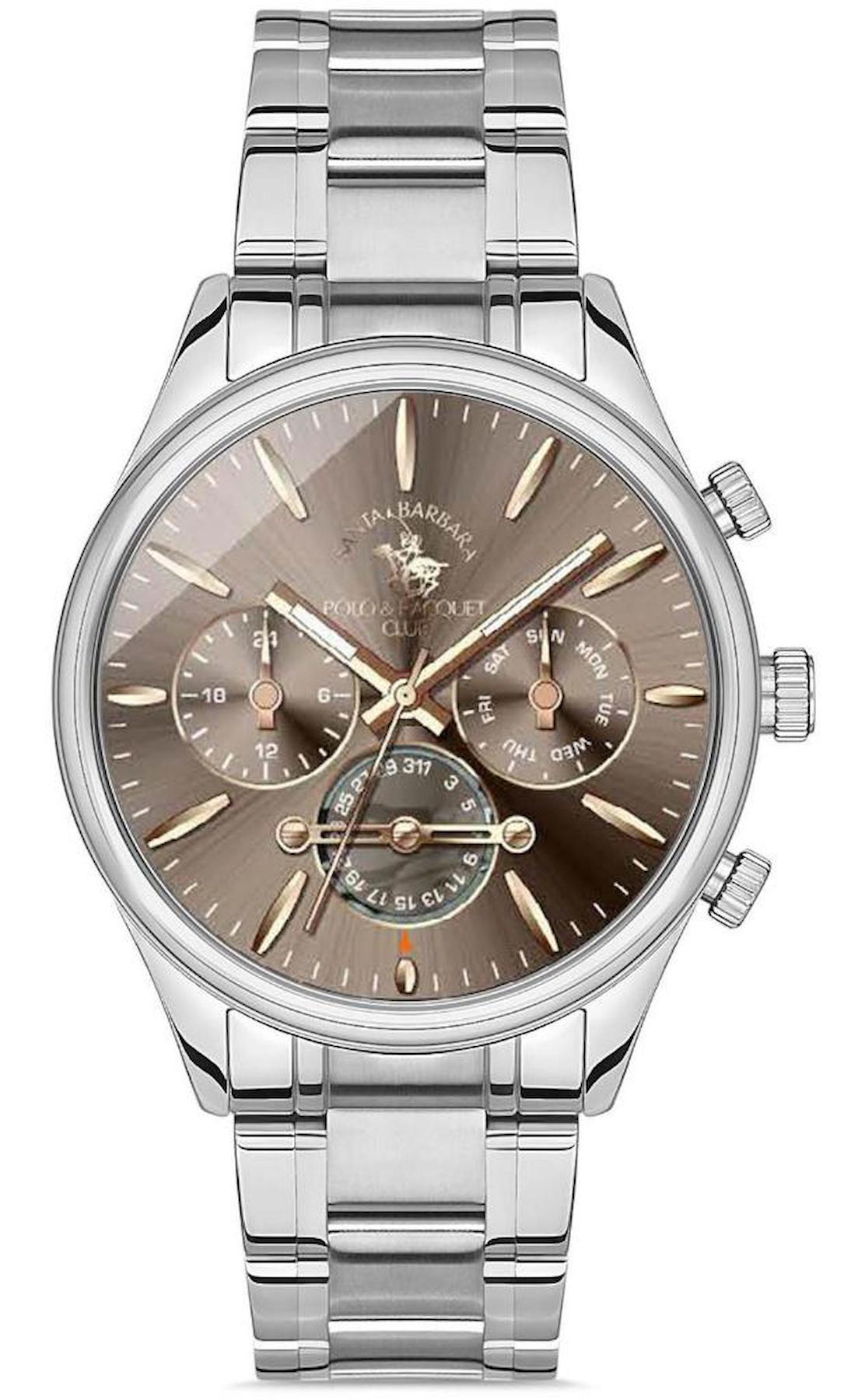 Santa Barbara Polo & Racquet Club SB.1.10440.2 Takvimli 44 mm Çelik Kordon Analog Erkek Kol Saati