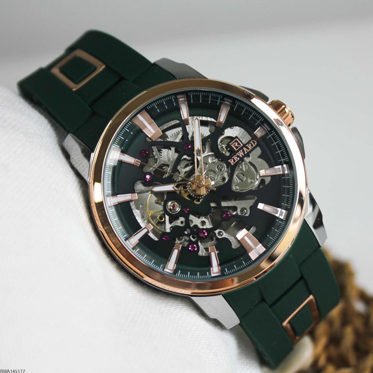 Reward RWA145177 48 mm Yeşil Silikon Kordon Analog Erkek Kol Saati