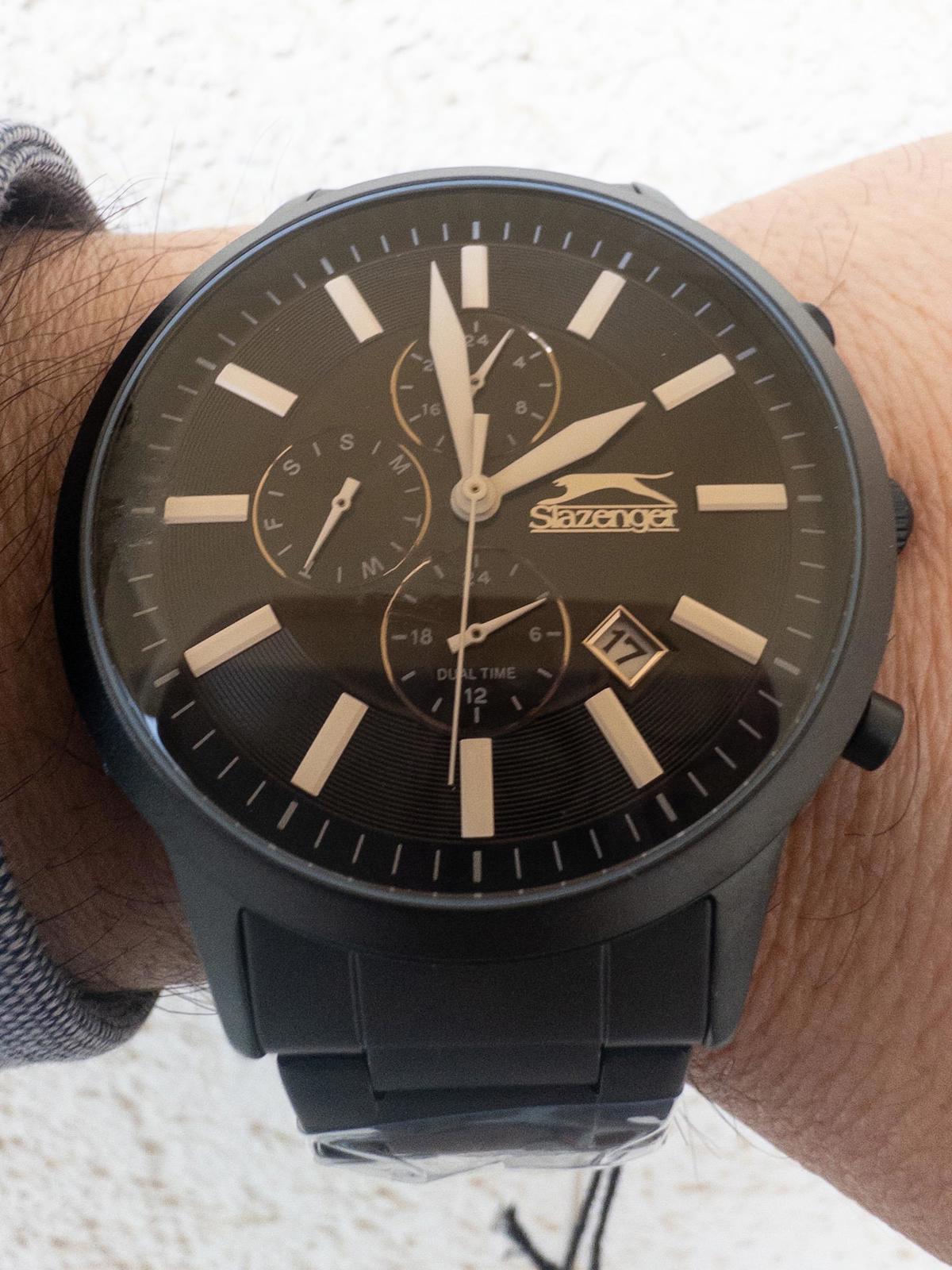 Slazenger SLR.LMG.1800.2.03 Takvimli 36-40 mm Siyah Çelik Kordon Analog Kol Saati