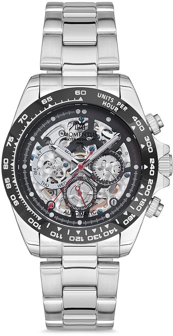 Momentus TM287T-04SS Takvimli 44 mm Çelik Kordon Analog Erkek Kol Saati