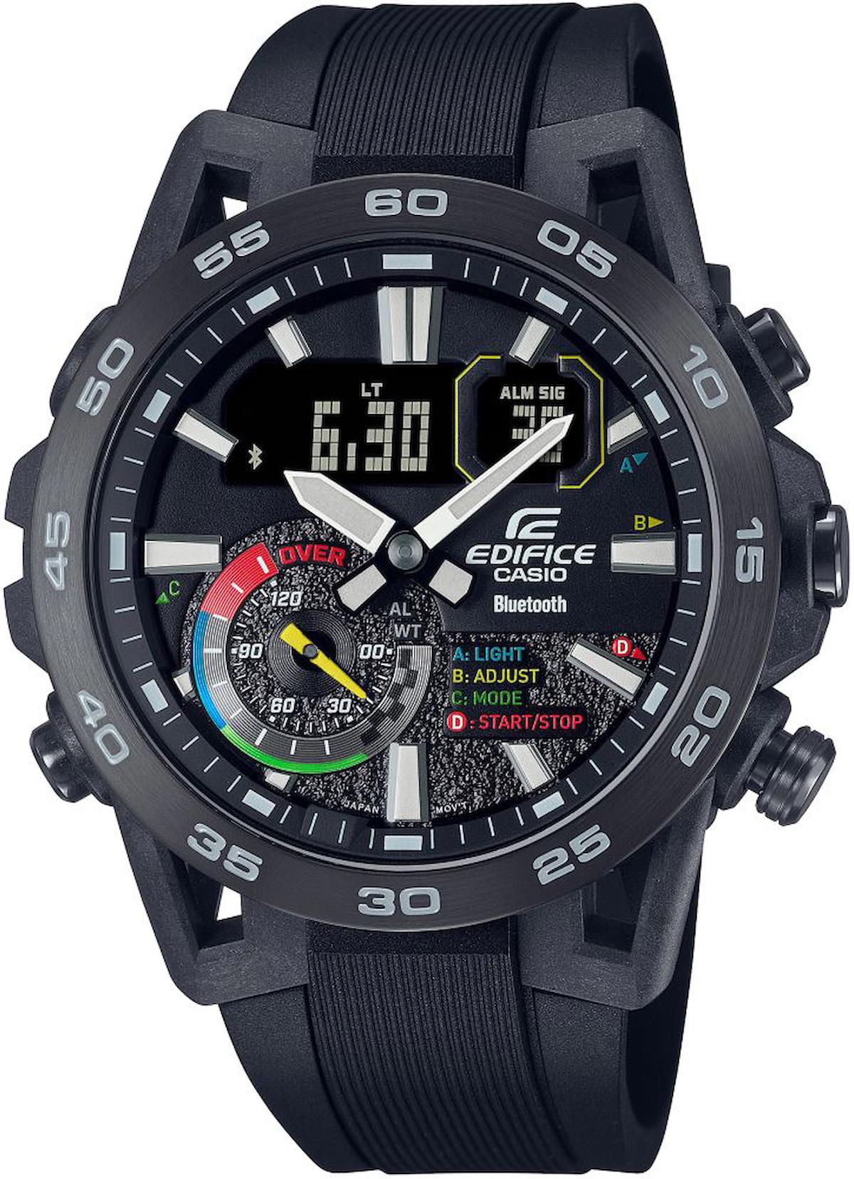 Casio ECB-40MP-1ADF Takvimli 48 mm Siyah Plastik Kordon Analog Kol Saati