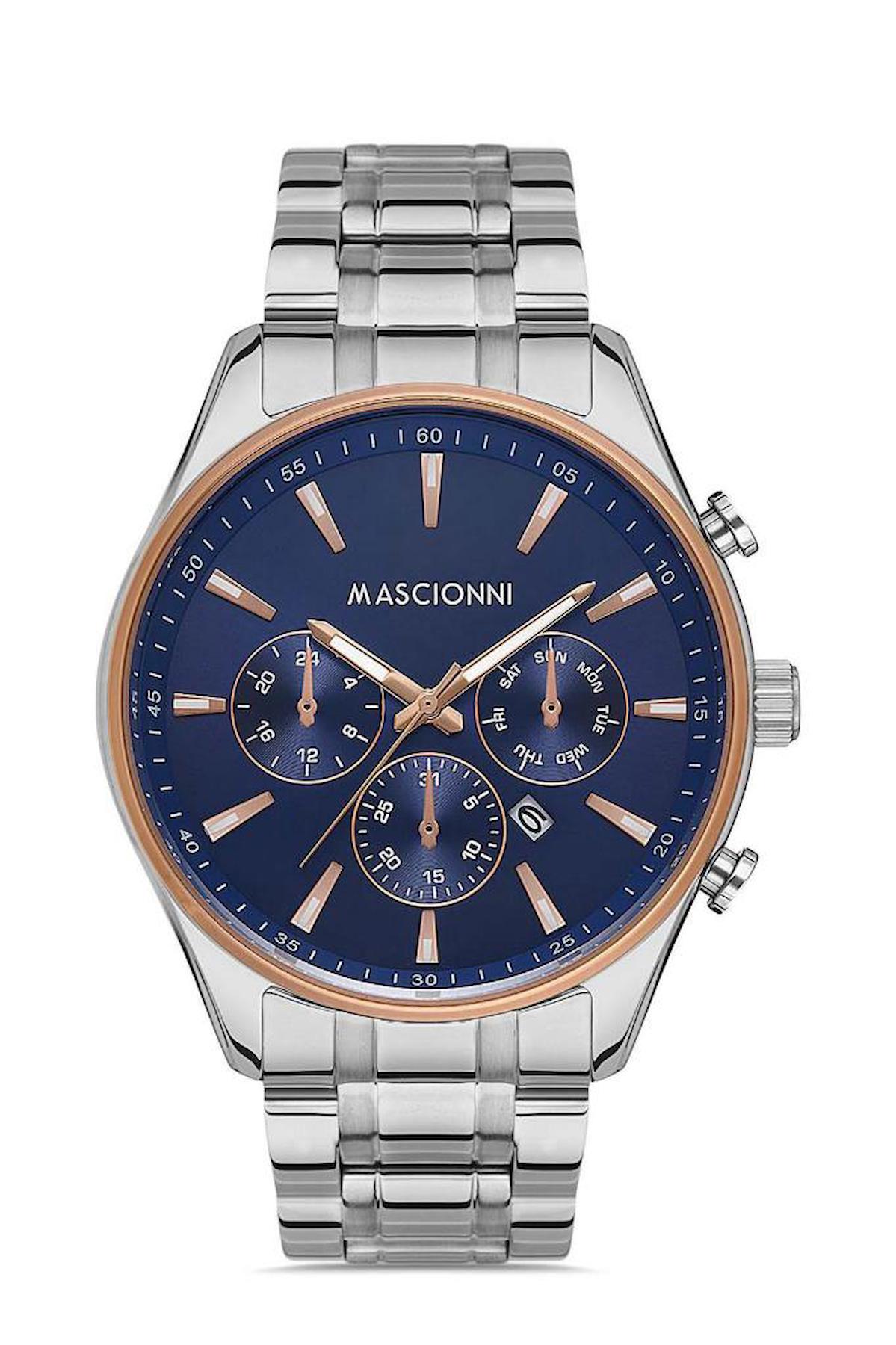 Mascionni M.1.2005A.04 Takvimli 43 mm Çelik Kordon Analog Erkek Kol Saati